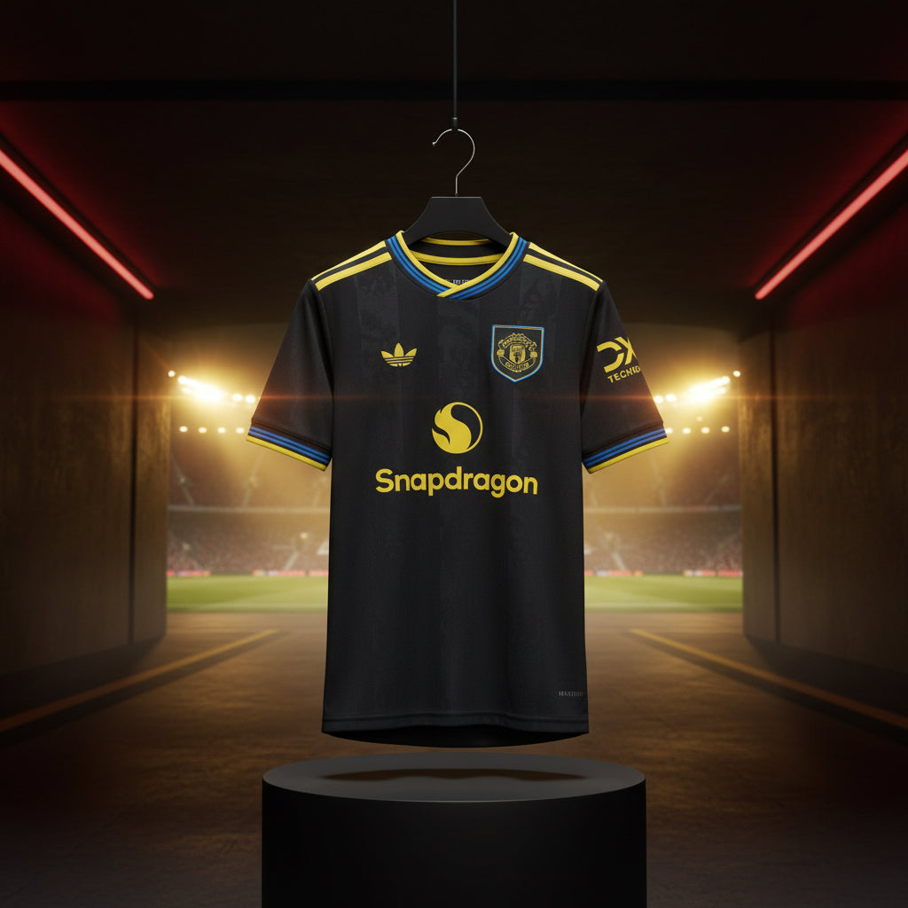 Manchester United 2025/26 Third Jersey Kids – Black Adidas Football Shirt