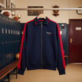 Kickers Zip-Up Jersey Jacket – French Navy with Red Stripe